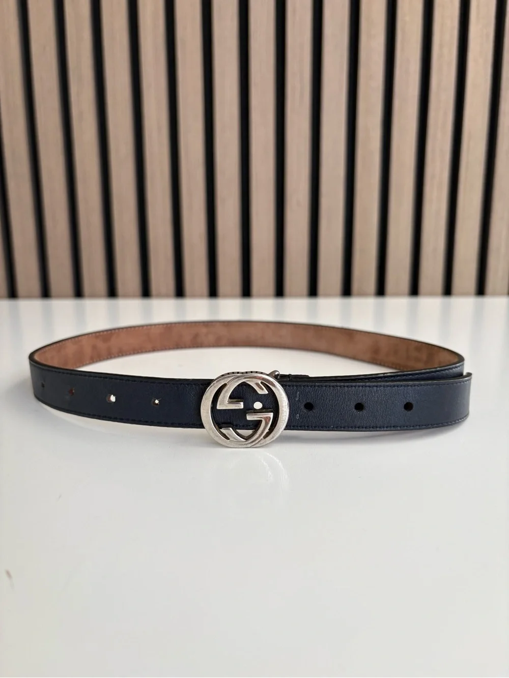 Auth GUCCI Leather Belt